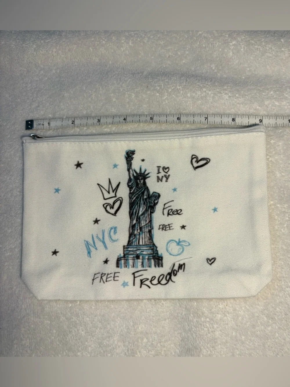 NEW New York City themed makeup cosmetics bag Statue of Liberty Line Art NYC